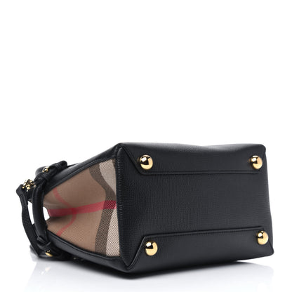 Burberry Derby Calfskin House Check Baby Banner Tote Black 3 of 12