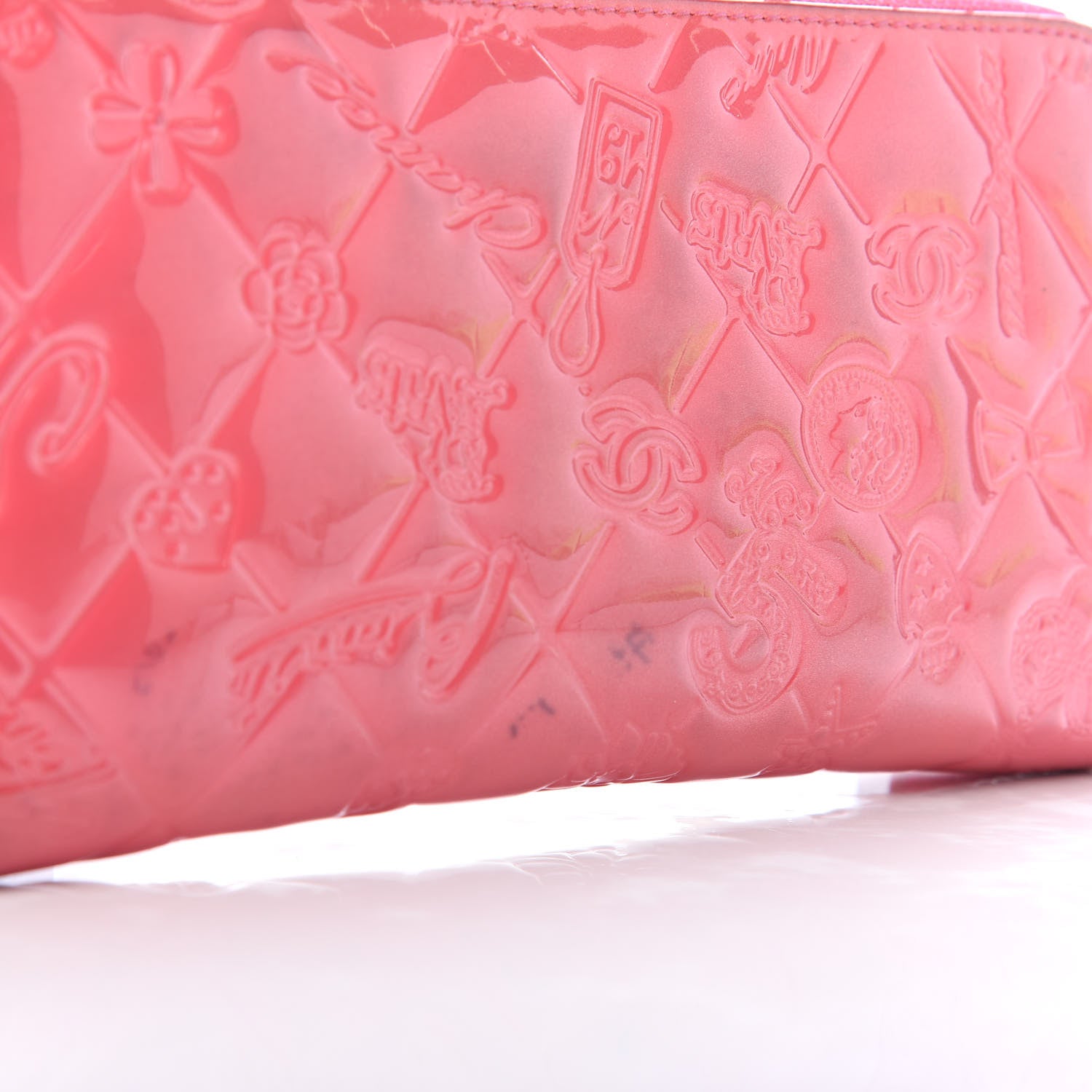 Chanel Patent Calfskin Lucky Symbols Zip Around Wallet Fuchsia 9 of 11