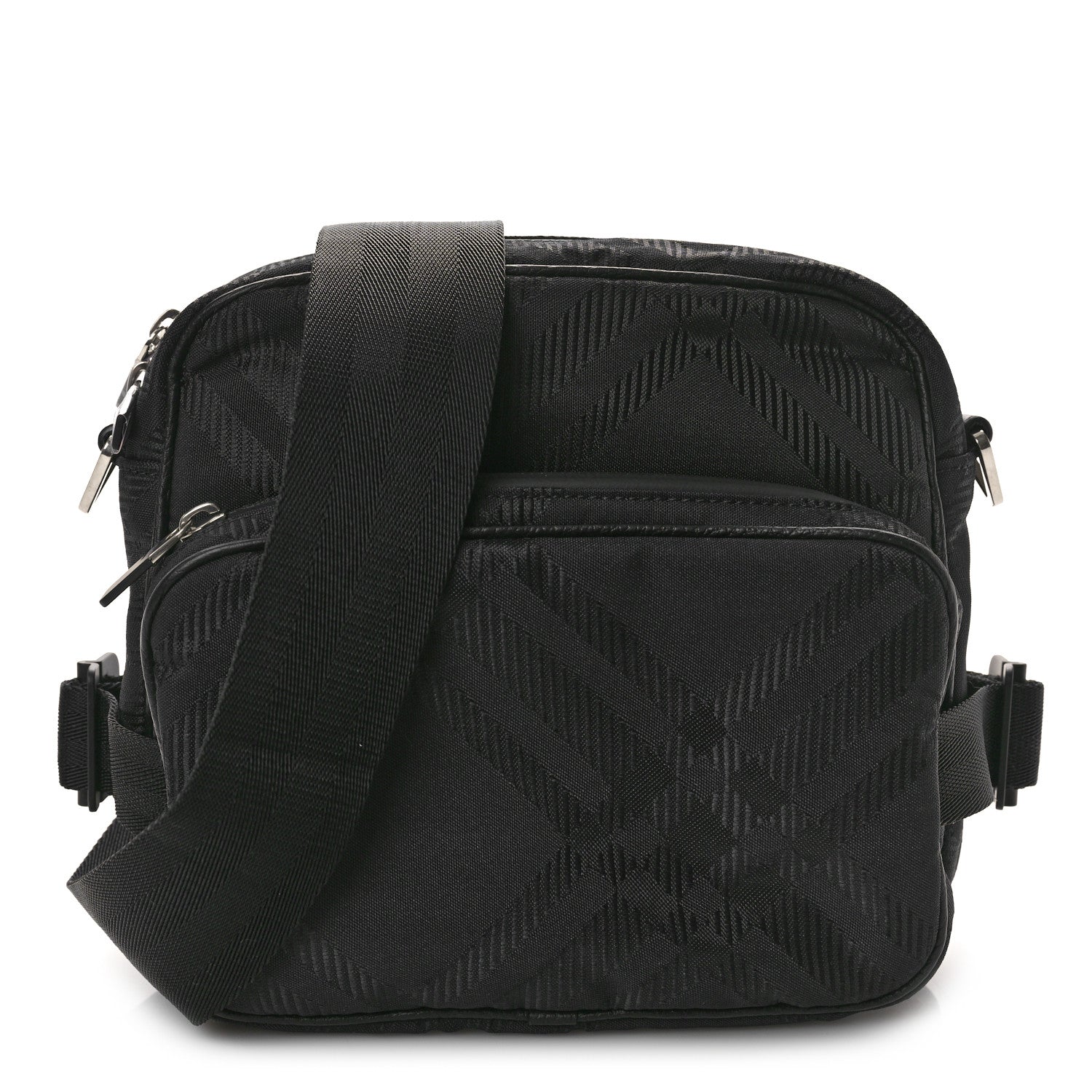 Burberry Nylon Jacquard Pocket Crossbody Bag Black Black 1 of 10