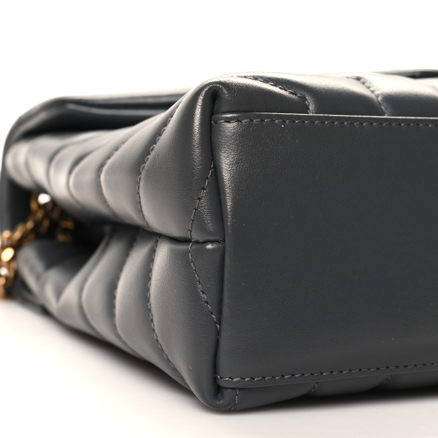 Calfskin Y Quilted Monogram Small Loulou Chain Satchel Storm