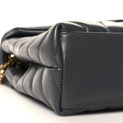 Saint Laurent Calfskin Y Quilted Monogram Small Loulou Chain Satchel Storm 9 of 10