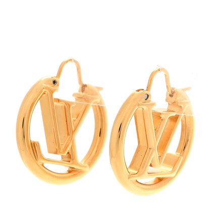 Louis Vuitton Metal Small Louise Hoop Earrings Gold 1 of 5