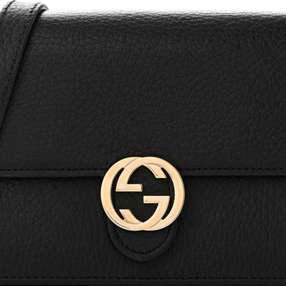 Gucci Dollar Calfskin Interlocking G Chain Wallet Black 8 of 11