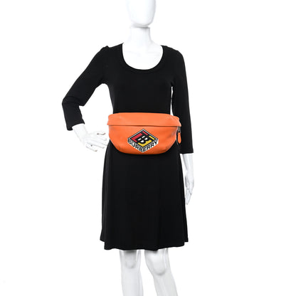 Burberry Grainy Calfskin Logo Graphic Sonny Bum Bag Orange 2 of 10