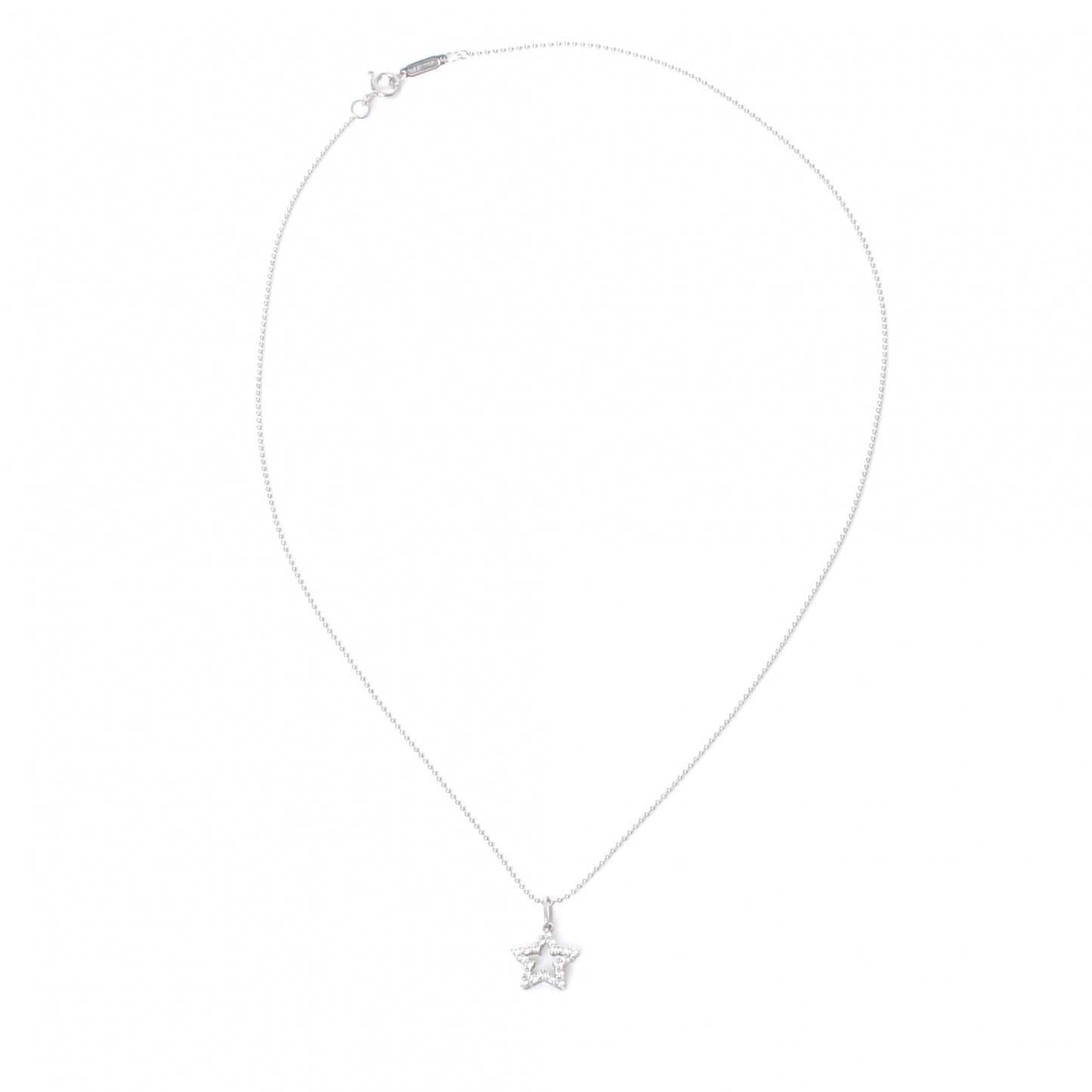 Platinum Diamond Star Pendant Necklace