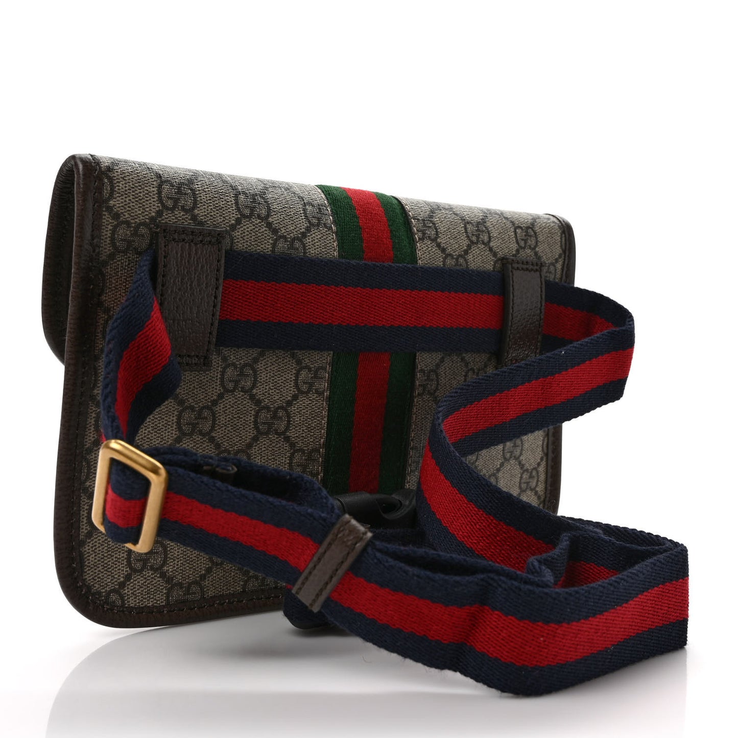 GG Supreme Monogram Web Small Ophidia Belt Bag Brown
