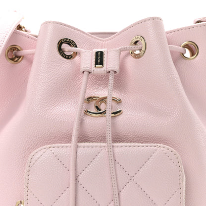 Chanel Caviar Quilted CC Pocket Bucket Bag Light Pink 8 of 10
