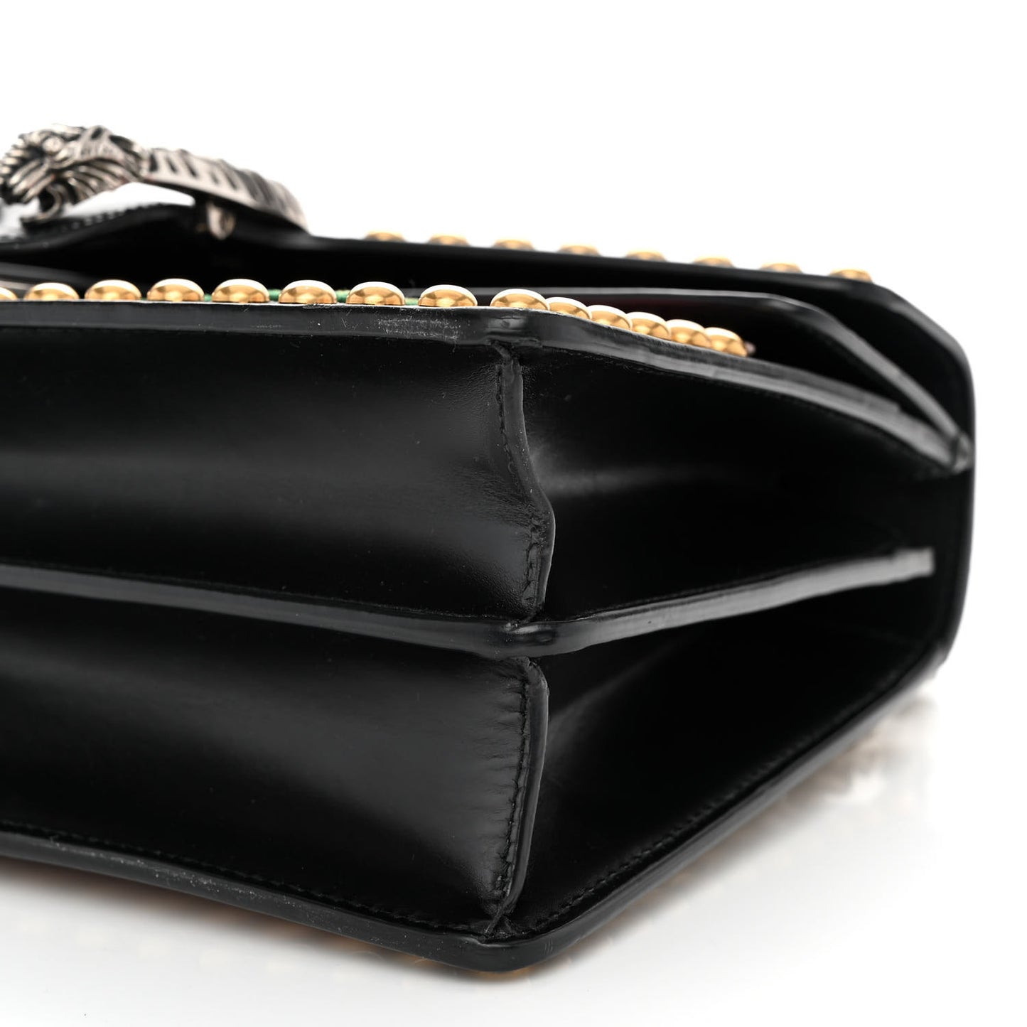 Calfskin Floral Embroidered Studded Small Dionysus Shoulder Bag Black