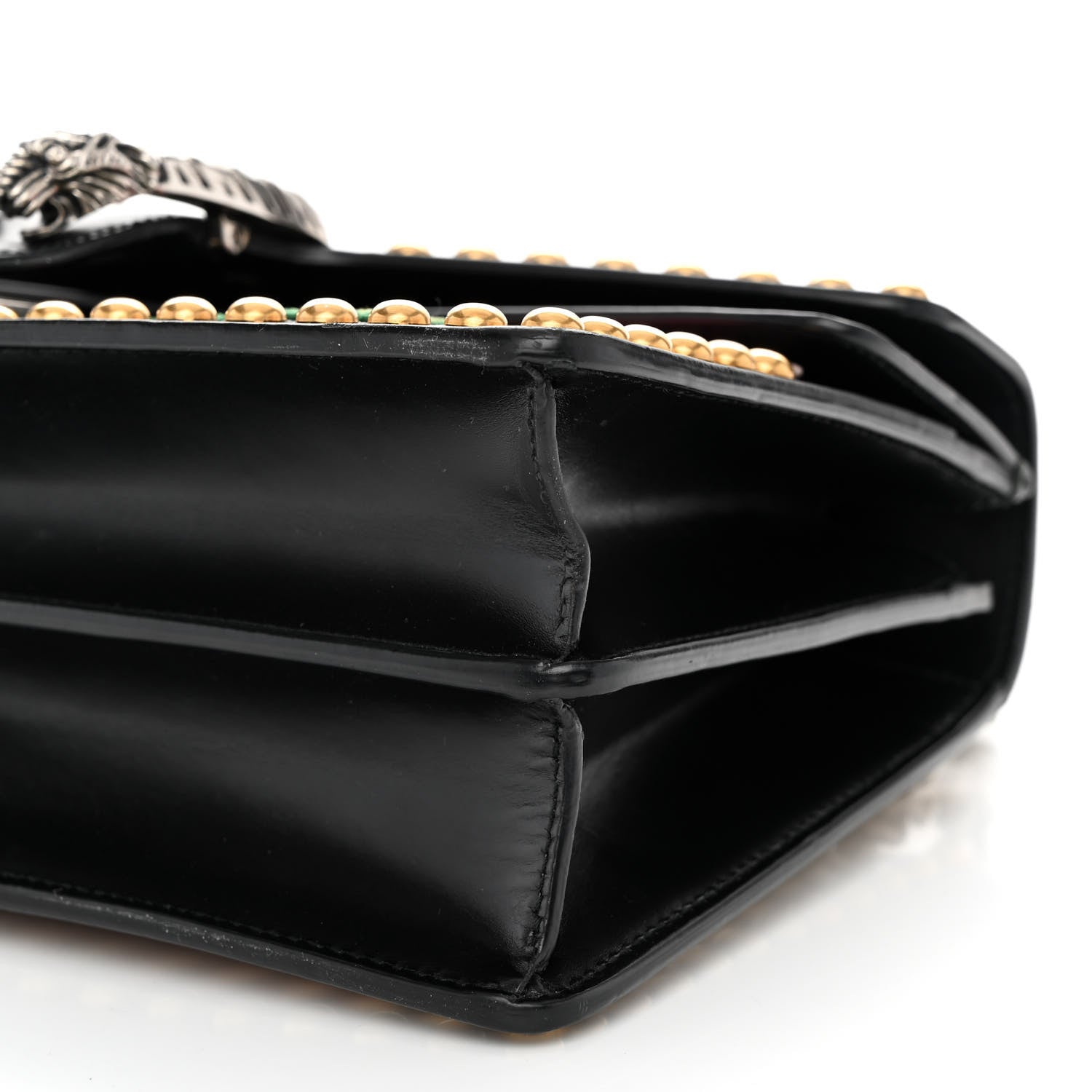 Gucci Calfskin Floral Embroidered Studded Small Dionysus Shoulder Bag Black 9 of 9