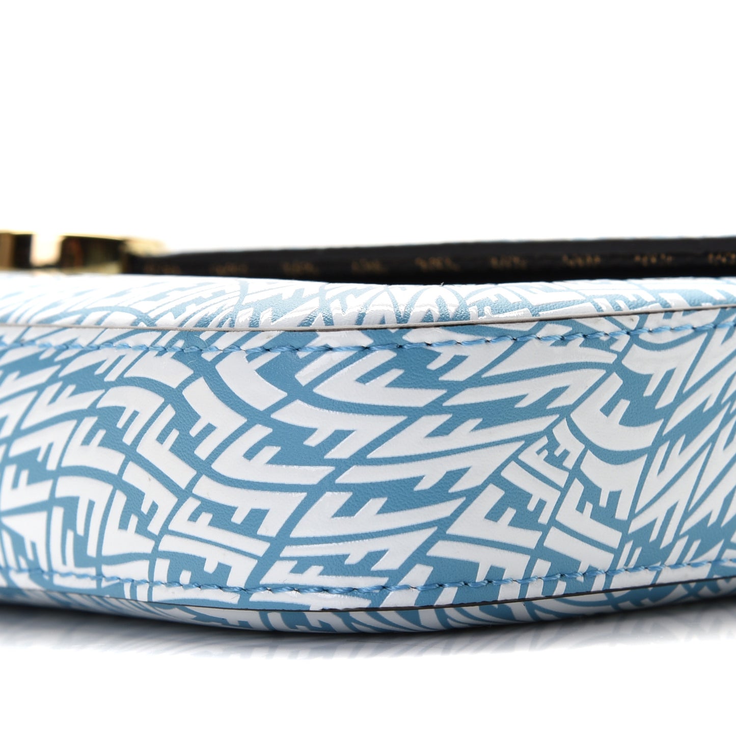 X SARAH COLEMAN Vitello Liberty Ceylon F is Fendi Micro FF Vertigo Embossed Envelope Wallet on Chain with Pouches Cyber Blue White