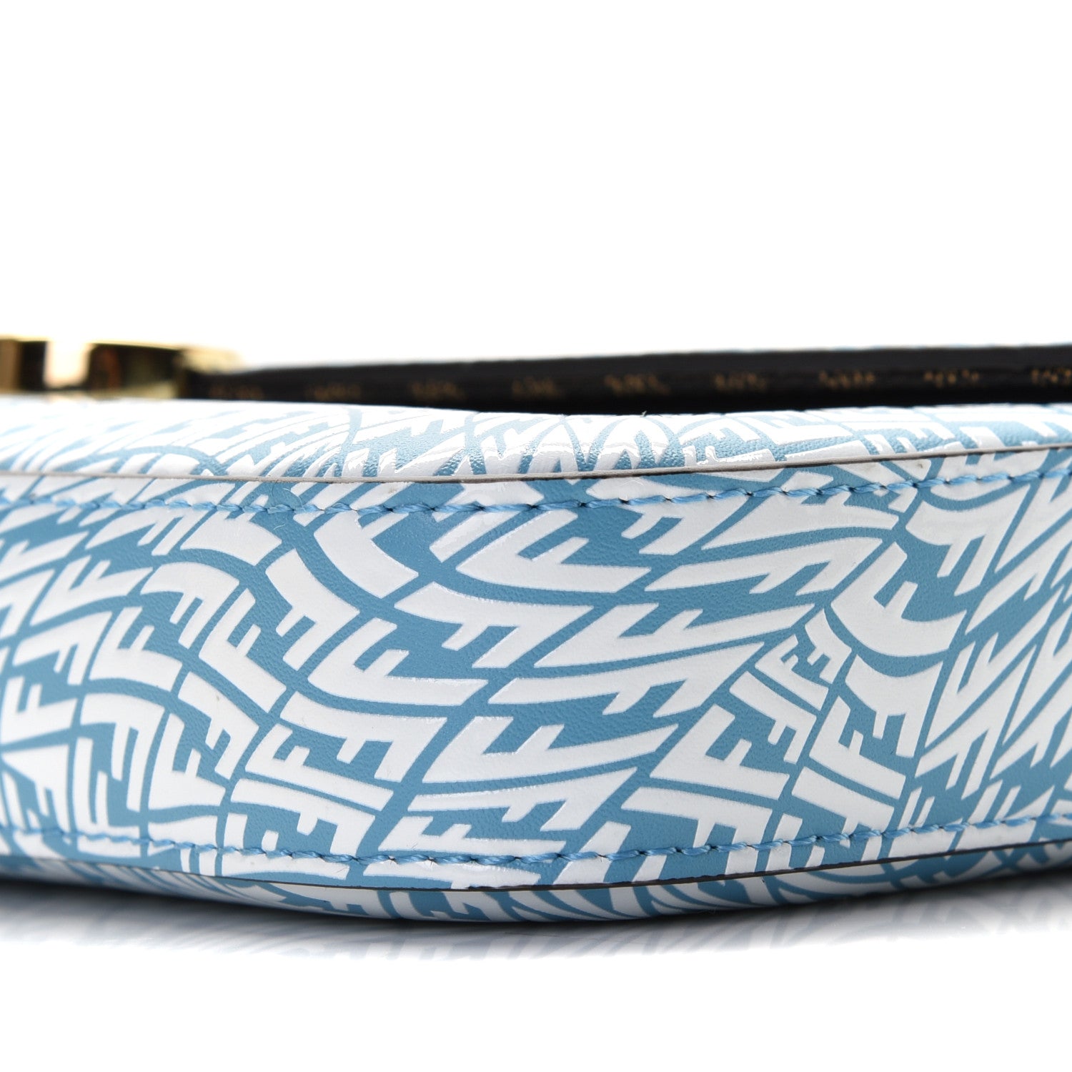 Fendi X SARAH COLEMAN Vitello Liberty Ceylon F is Fendi Micro FF Vertigo Embossed Envelope Wallet on Chain with Pouches Cyber Blue White 5 of 7