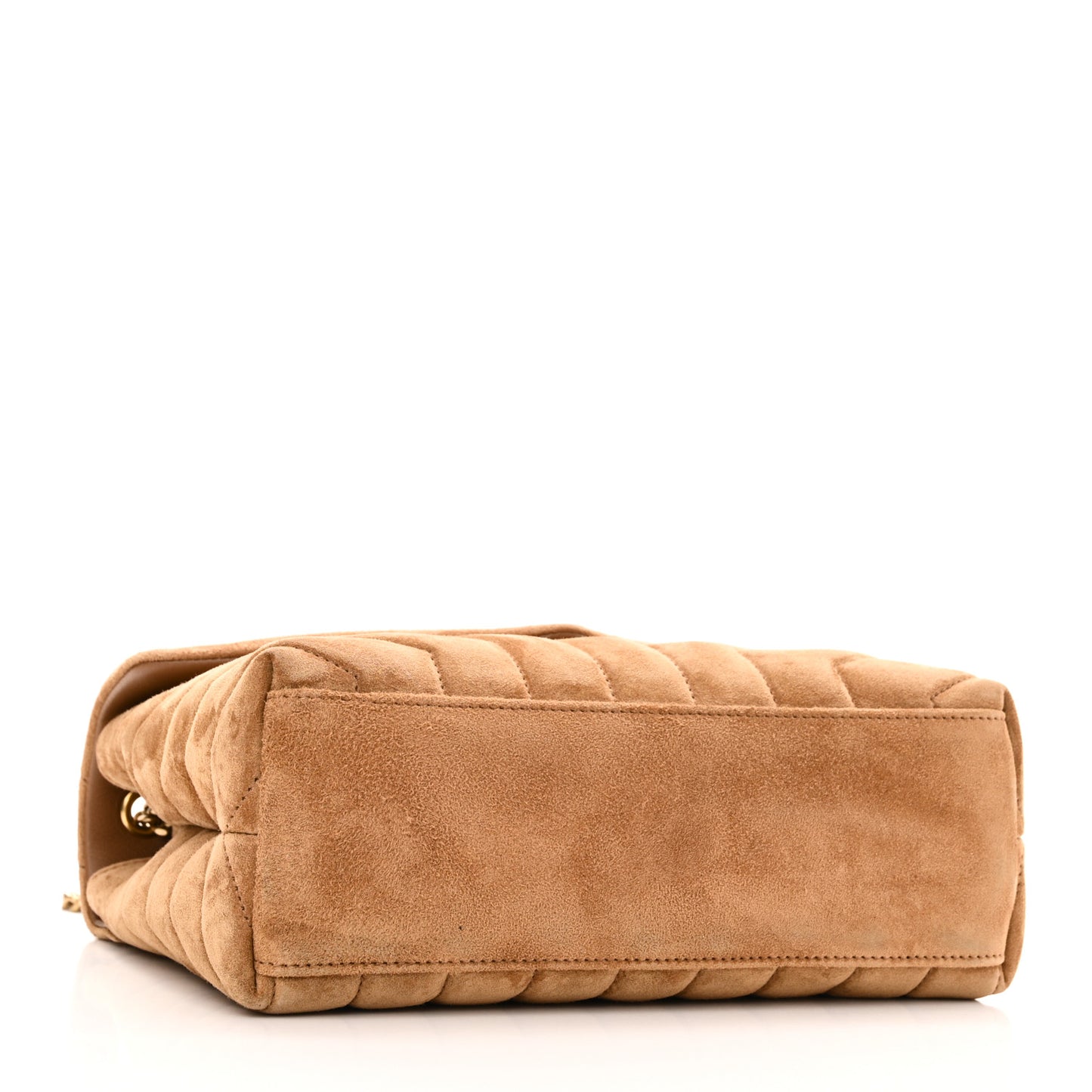 Suede Calfskin Y Quilted Monogram Small Loulou Chain Satchel Cinnamon