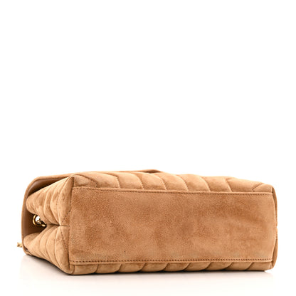 Saint Laurent Suede Calfskin Y Quilted Monogram Small Loulou Chain Satchel Cinnamon 4 of 11