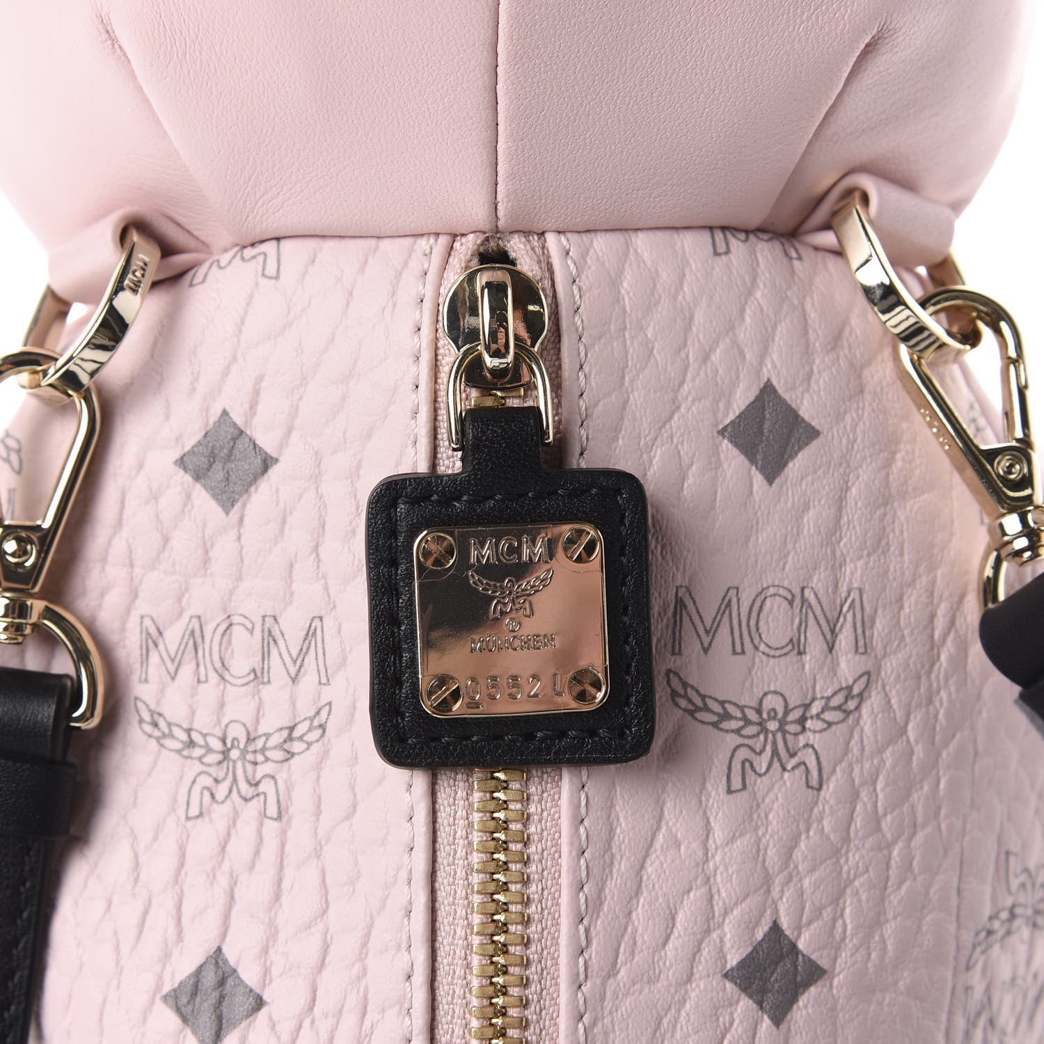 MCM Calfskin Visetos Rabbit Zoo Doll Backpack Soft Pink 8 of 9