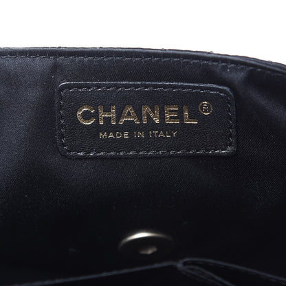 Chanel Satin Quilted Jeweled East West Flap Black 6 of 9