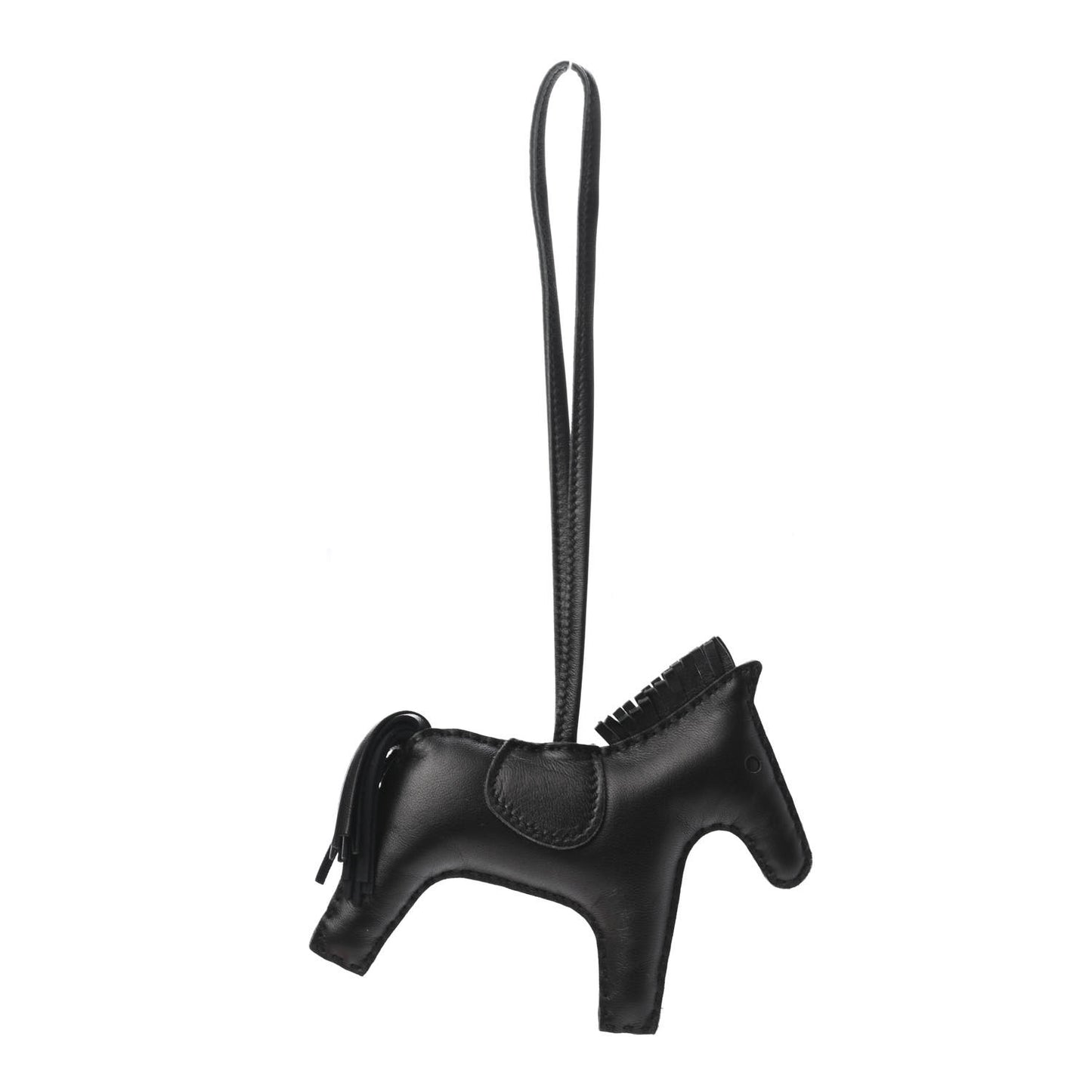 Milo Lambskin Grigri Rodeo Horse Bag Charm MM So Black
