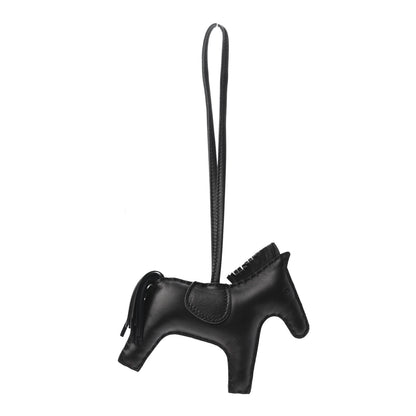 Hermes Milo Lambskin Grigri Rodeo Horse Bag Charm MM So Black 1 of 2