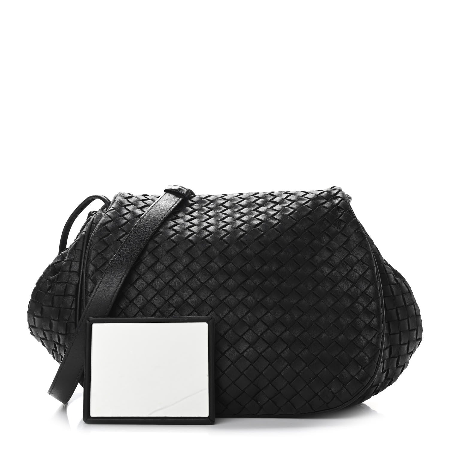 Bottega Veneta Nappa Intrecciato Messenger Bag Black 1 of 10