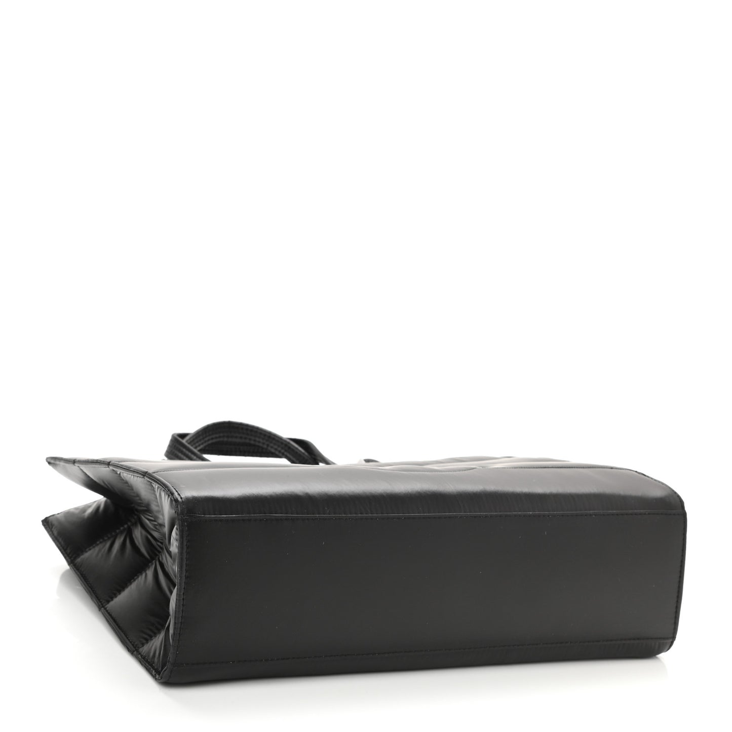 Nylon Medium Puff Shopping Bag Black