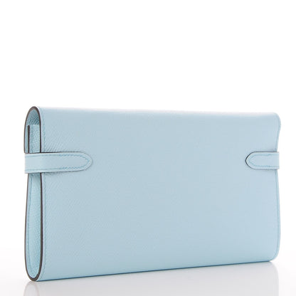 Hermes Epsom Kelly Longue Wallet Bleu Zephyr 3 of 8