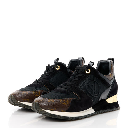 Louis Vuitton Suede Monogram Run Away Sneakers 39 Black 3 of 9