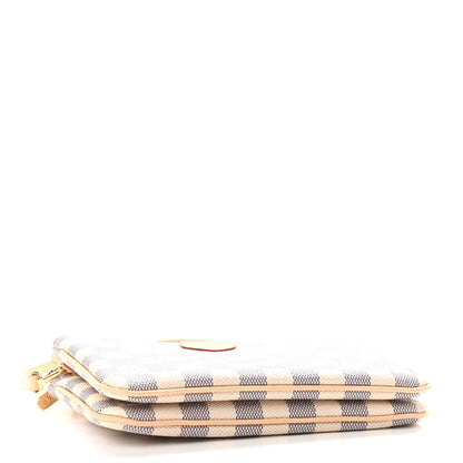 Louis Vuitton Damier Azur Double Zip Pochette 4 of 10