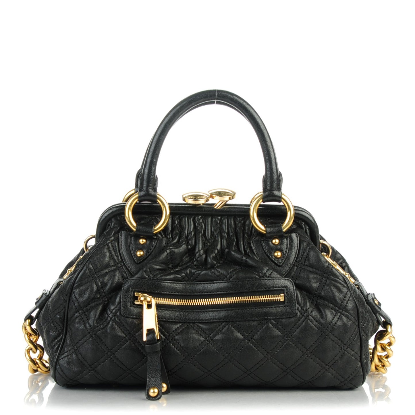 Calfskin Quilted Stam Black