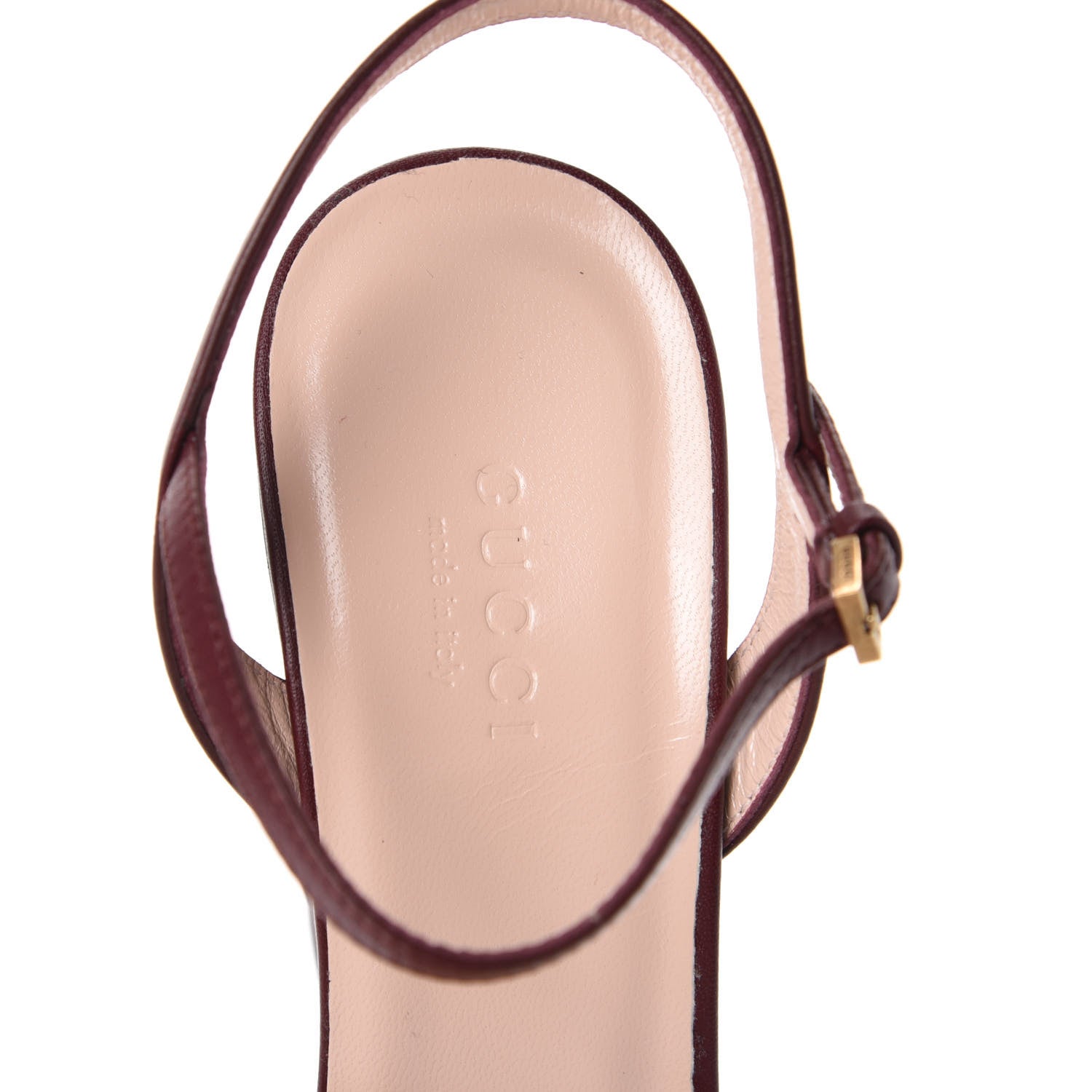 Gucci Lifford Calfskin GG Marmont Ankle Wrap 105mm Sandals 37.5 Vintage Bordeaux 8 of 12