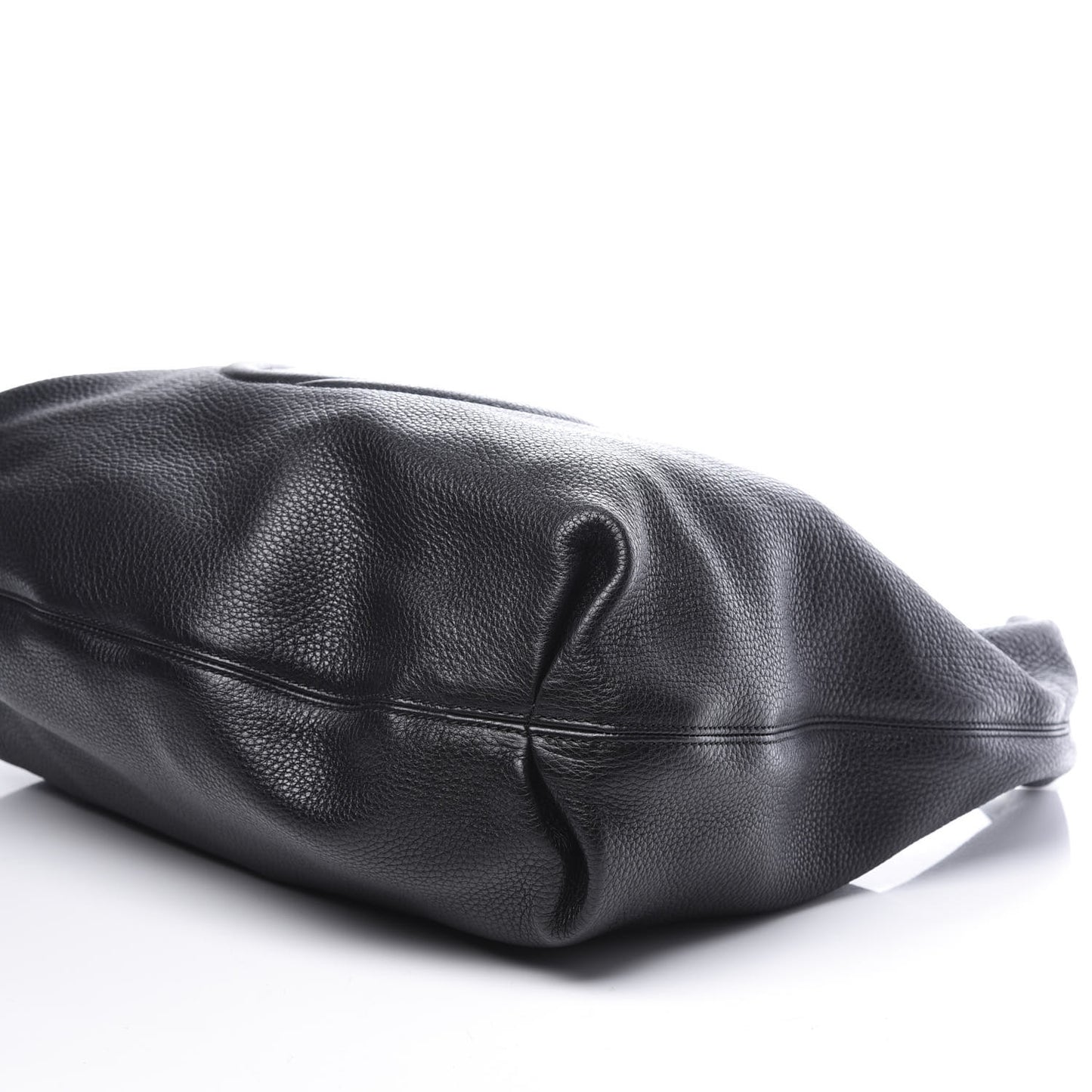 Pebbled Calfskin Large Soho Hobo Black