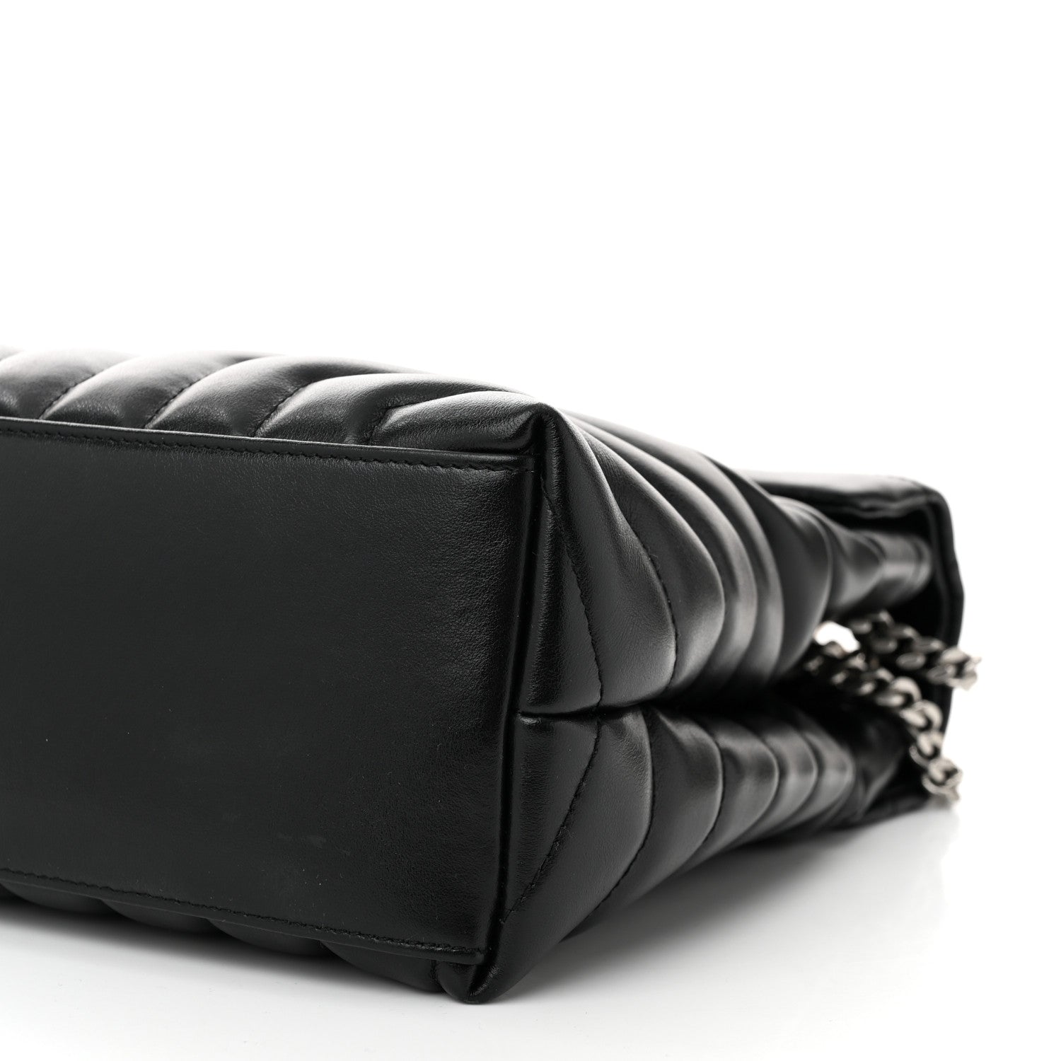 Saint Laurent Calfskin Y Quilted Monogram Medium Loulou Chain Satchel Black 10 of 11