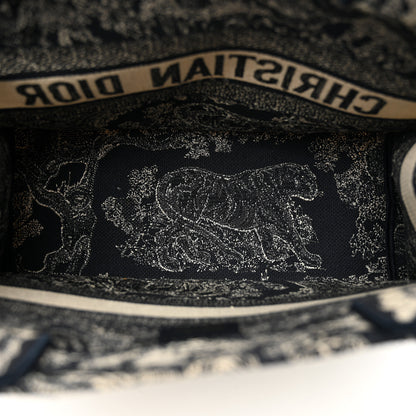 Christian Dior Canvas Embroidered Medium Dioriviera Toile De Jouy Reverse Book Tote Blue 5 of 15