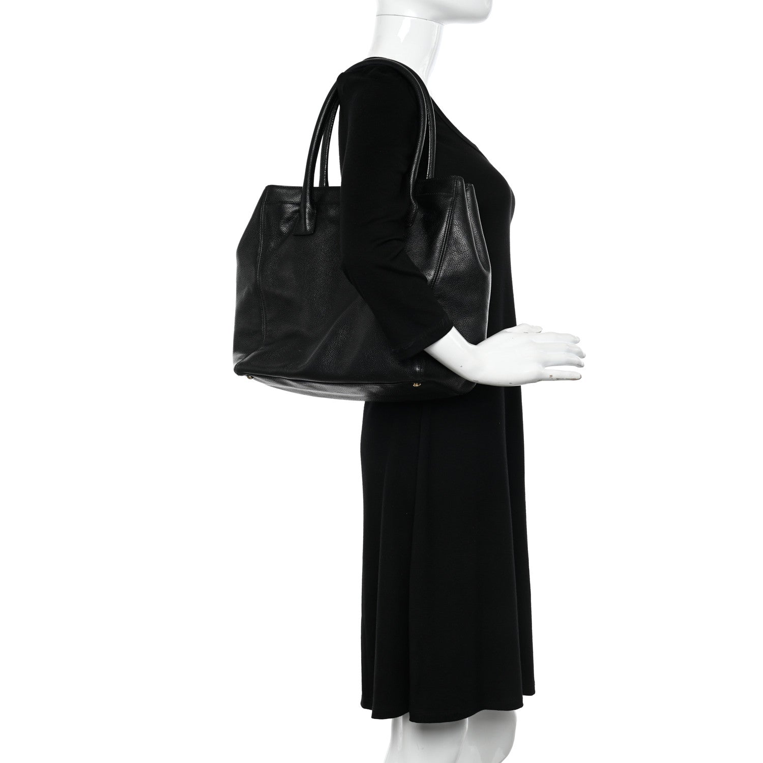 Chanel Calfskin Tall Cerf Tote Black 2 of 11