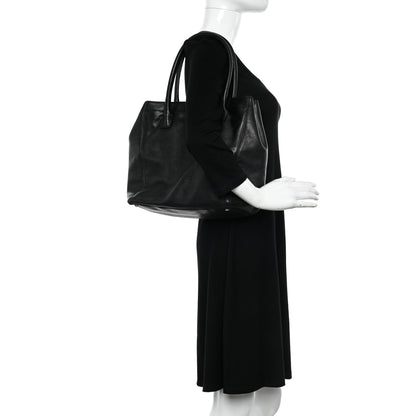 Chanel Calfskin Tall Cerf Tote Black 2 of 11