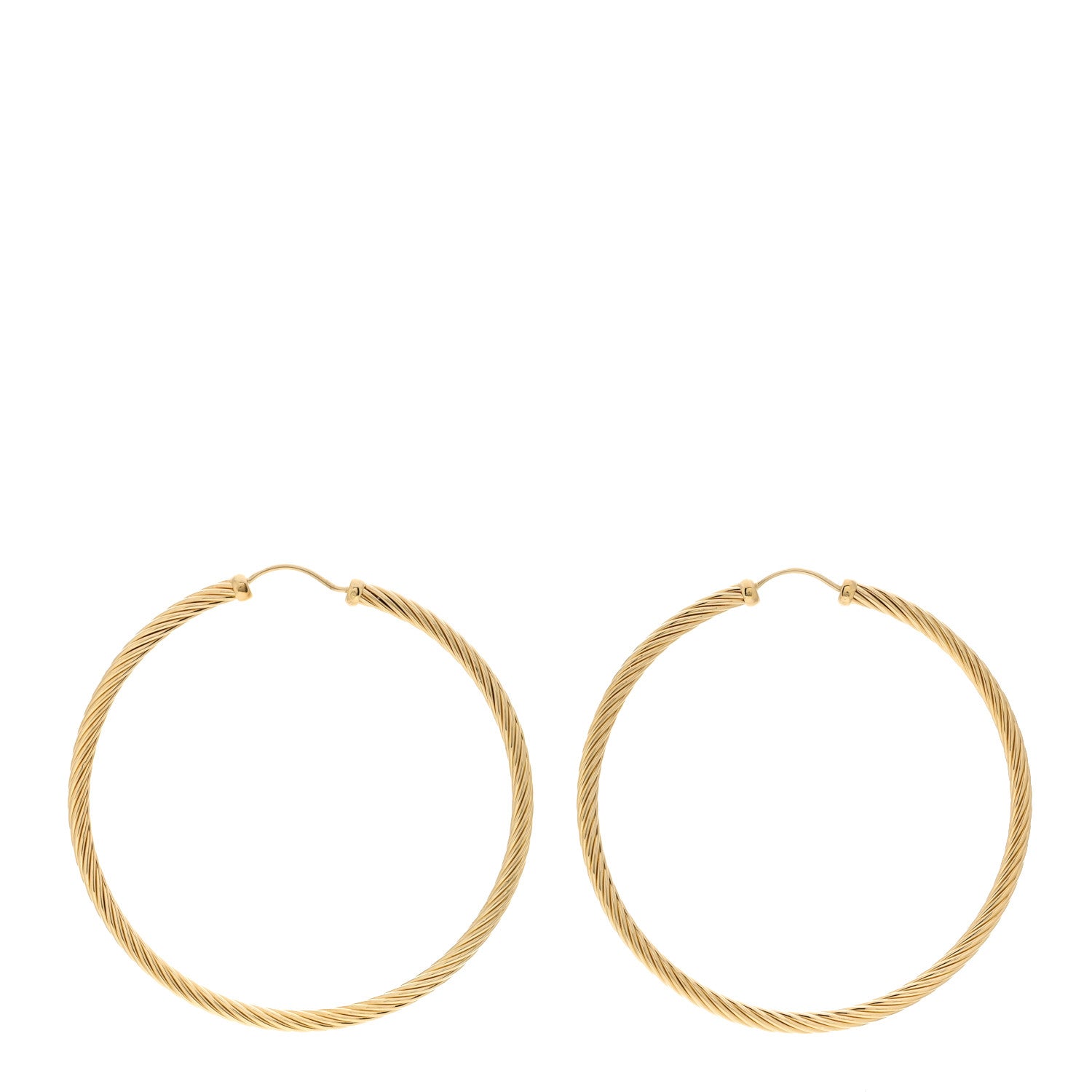 David Yurman 18K Yellow Gold Large Cable Classics Hoop Earrings 3 of 4