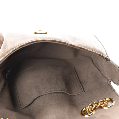 Fendi Glazed Fabric Vitello Century FF 1974 Stamp Patch Mini Double F Crossbody Bag Mogano Panna Black 5 of 10