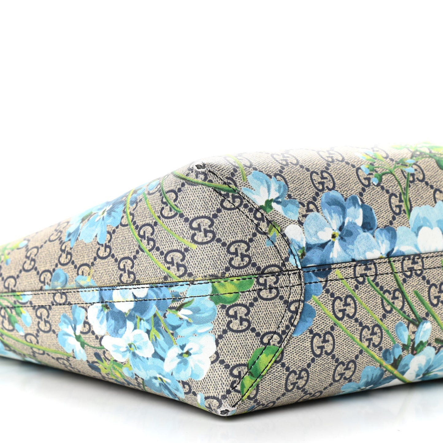 GG Supreme Monogram Blooms Medium Reversible Tote Beige Blue Navy
