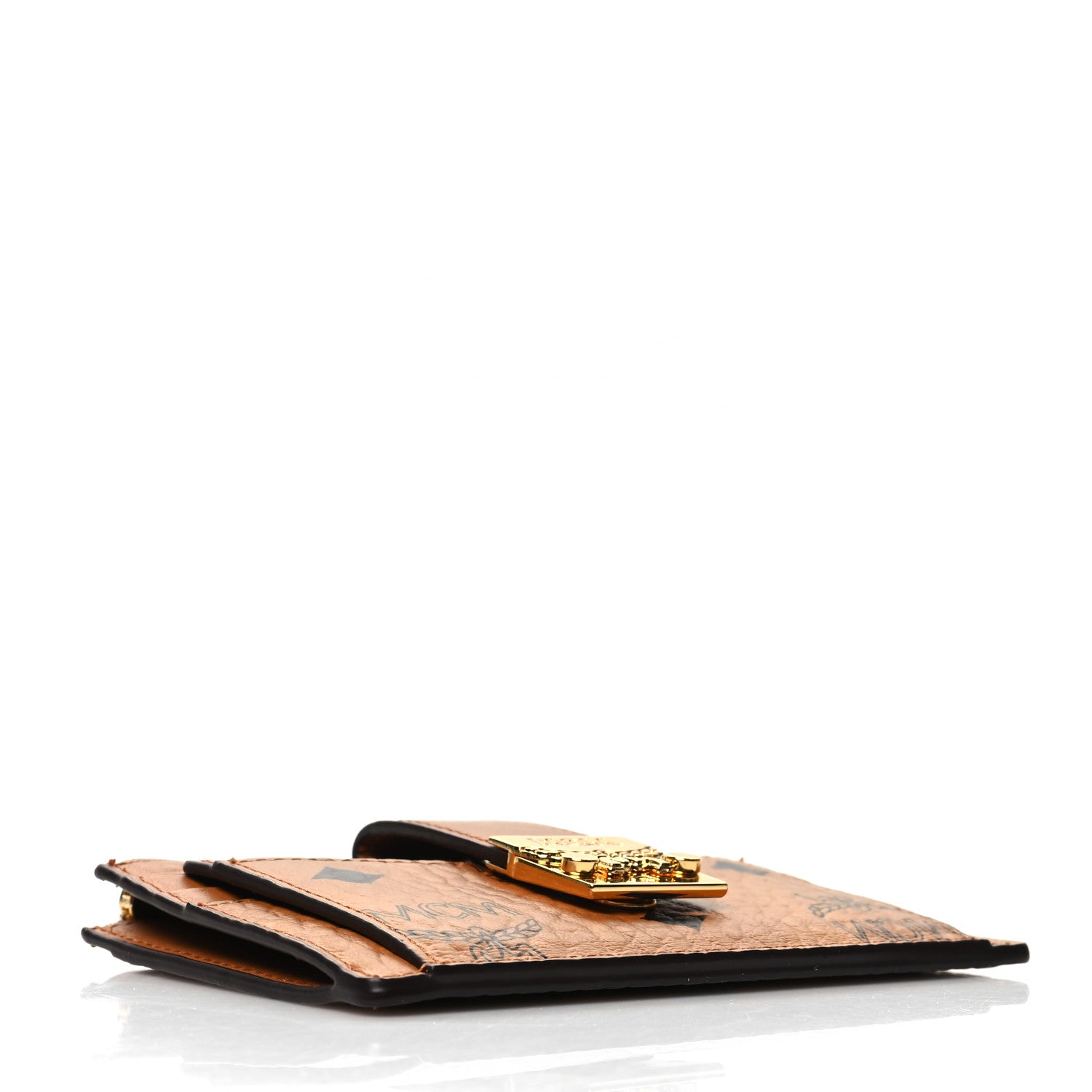 MCM Calfskin Visetos Patricia Mini Card Holder Cognac 4 of 9