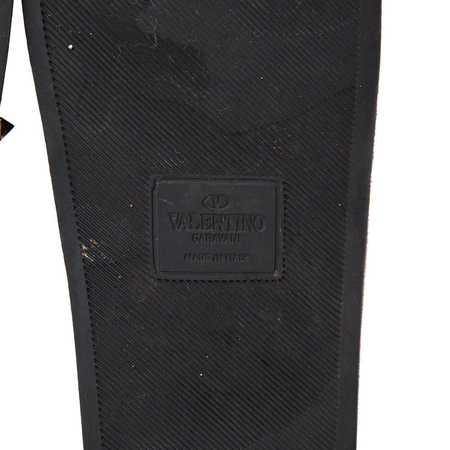 Valentino Garavani Rubber Rockstud Slide Sandals 37 Black 6 of 11