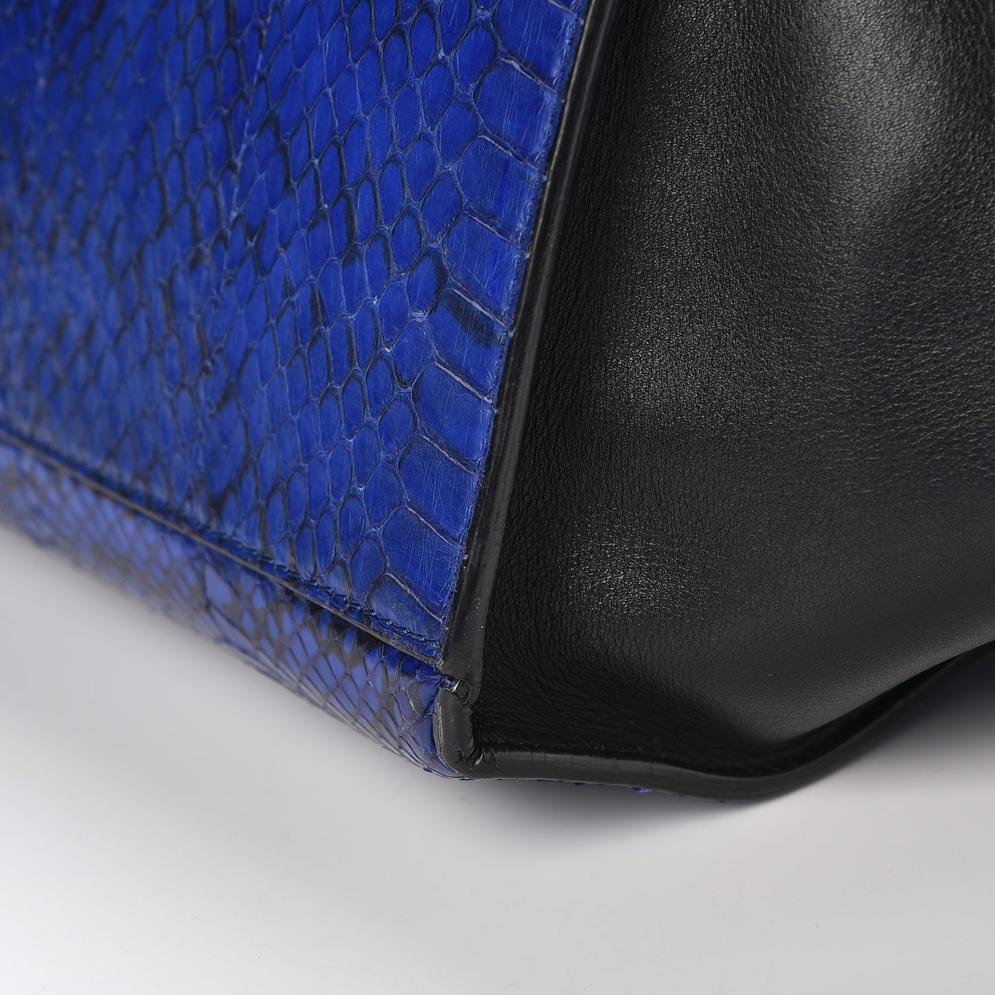 Python Calfskin Medium Trapeze Blue Black
