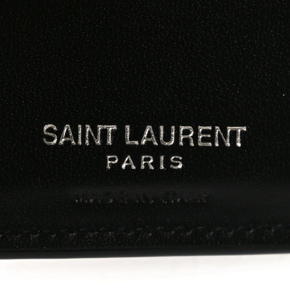 Saint Laurent Matte Calfskin Tiny Cassandre East West Wallet Black 6 of 6