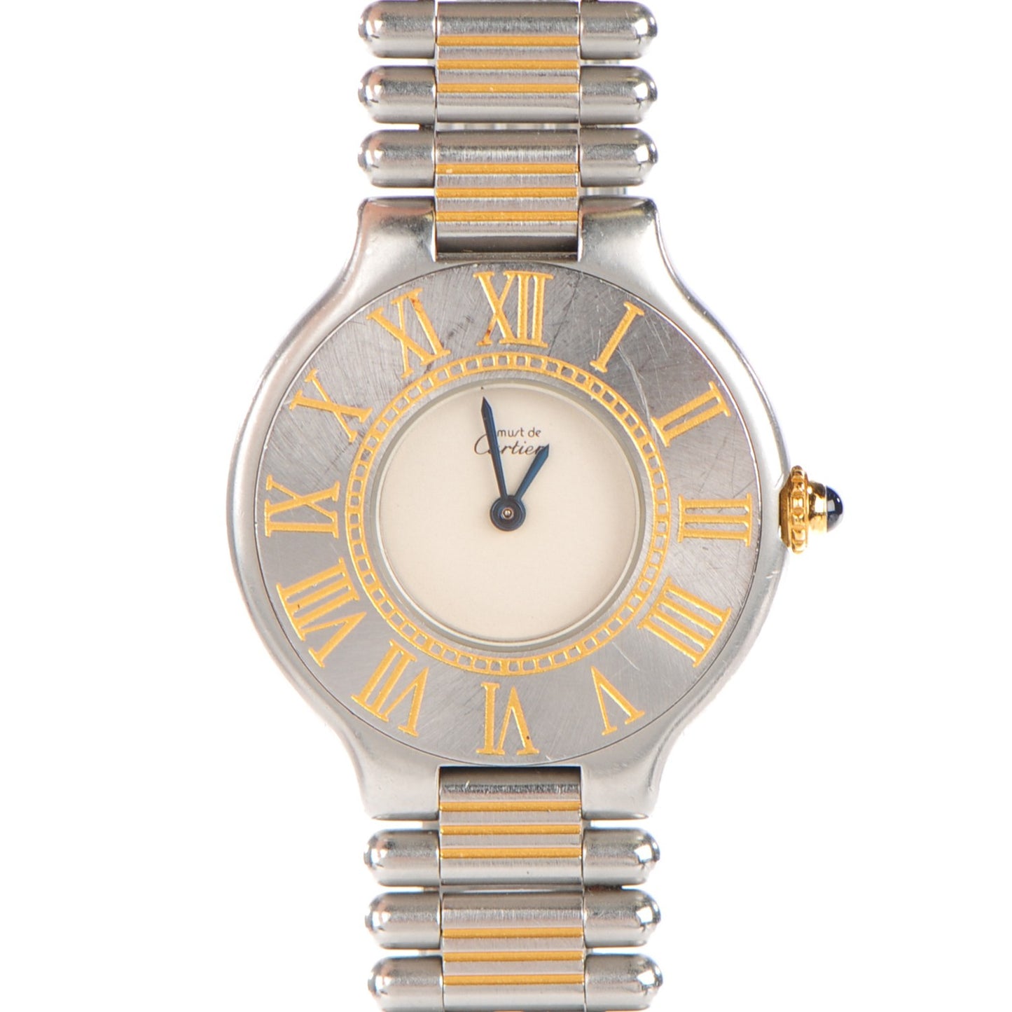 Stainless Steel 18K Yellow Gold 28mm Must De 21 Watch