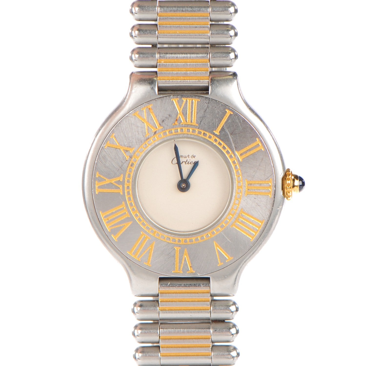 Cartier Stainless Steel 18K Yellow Gold 28mm Must De 21 Watch 1 of 8