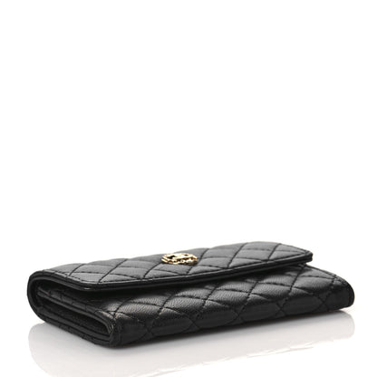 Chanel Lambskin Quilted Flap Card Holder Wallet Black 4 of 10