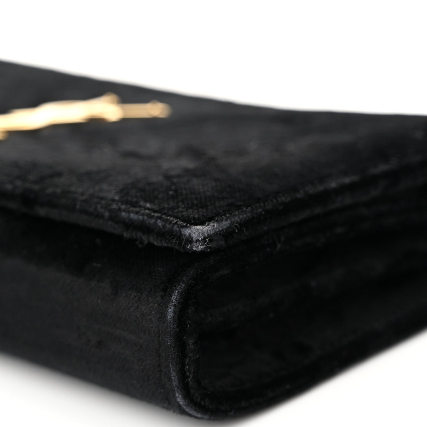 Saint Laurent Velvet Monogram Chain Wallet Black 11 of 11