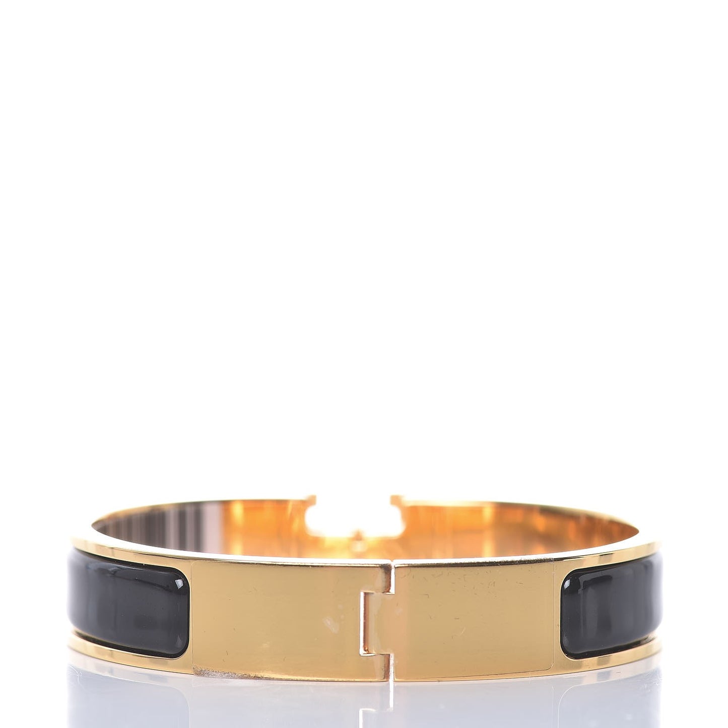 Enamel Narrow Clic Clac H Bracelet PM Black