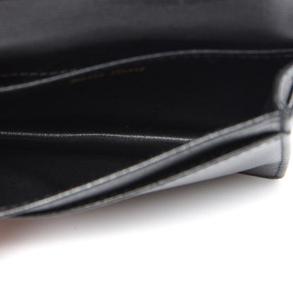 Miu Miu Nappa Impunture Flap Card Holder Key Ring Black 5 of 7