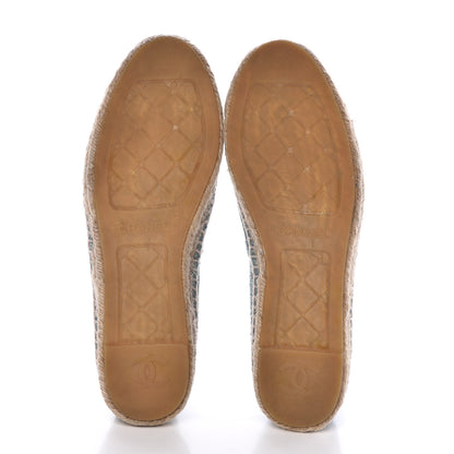 Chanel Toile Sequin CC Espadrilles 40 Green 5 of 9