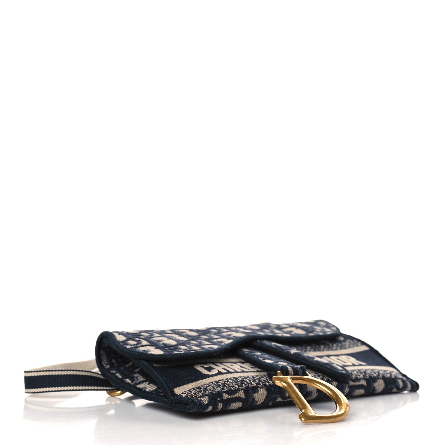 Christian Dior Oblique Slim Saddle Pouch Blue 4 of 9