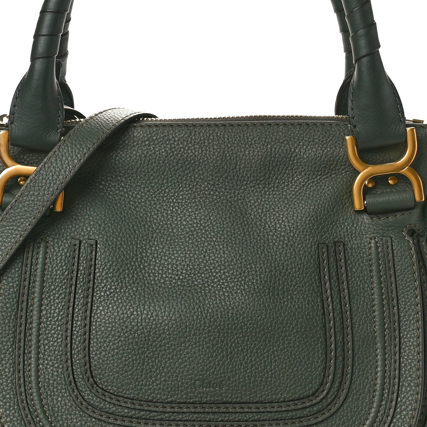 Calfskin Medium Marcie Satchel Midnight Green