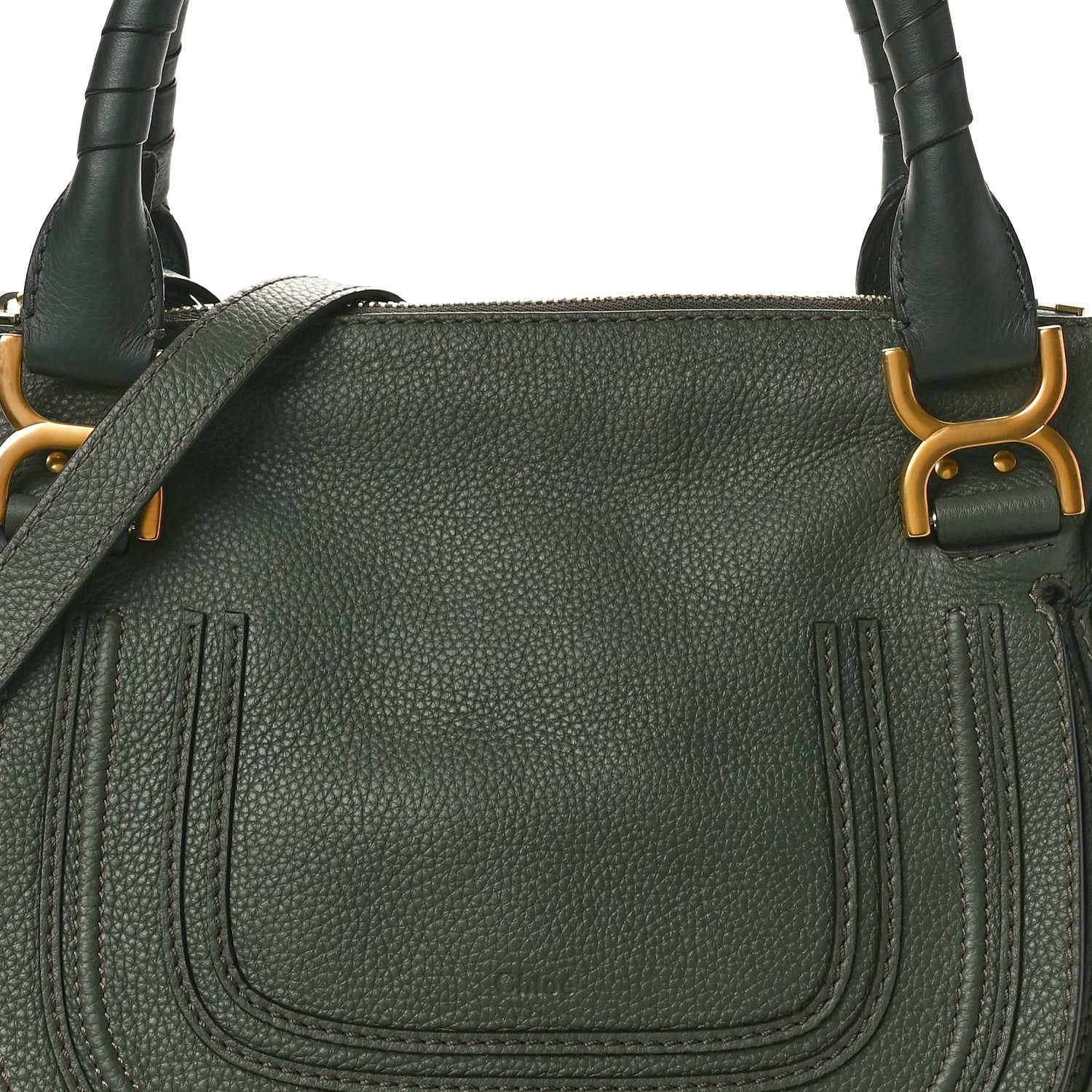 Chloe Calfskin Medium Marcie Satchel Midnight Green 8 of 11